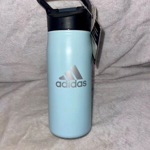 Adidas Light Blue Stainless Steel Flip-Top Bottle 16 oz NWT